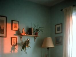 How Mindfulness Meditation Helps You Find Lasting Peace a slightly messy American living room at dawn, a half-burnt candle on a coffee table, and a meditation cushion with visible wear.