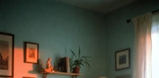 How Mindfulness Meditation Helps You Find Lasting Peace a slightly messy American living room at dawn, a half-burnt candle on a coffee table, and a meditation cushion with visible wear.