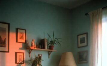 How Mindfulness Meditation Helps You Find Lasting Peace a slightly messy American living room at dawn, a half-burnt candle on a coffee table, and a meditation cushion with visible wear.