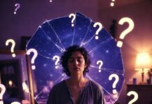 Soul‑Searching Techniques Used by Thought Leaders a slightly disheveled person in hoodie sitting cross-legged on a messy apartment floor surrounded by crumpled journal pages,