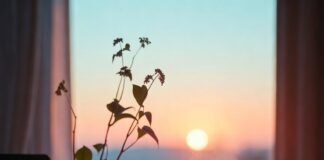 Daily Rituals That Support Your Vision Every Morning a slightly fogged-up pair of reading glasses resting on an open notebook filled with half-legible scribbled goals,