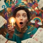 Creative Visualization for Beginners: Boost Your Imagination a slightly disheveled person in a messy American living room sitting cross-legged on the floor surrounded by crumpled notebook pages,