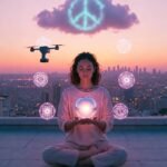 Mindfulness Tricks for Instant Calm Under Pressure a frazzled American millennial sitting cross-legged on a messy apartment floor surrounded by half-eaten takeout containers